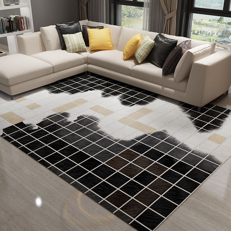 Modern Living Room Rug Multi-Color Geometric Print Carpet Non-Slip Backing Washable Indoor Rug Black-Gray Clearhalo 'Area Rug' 'Modern' 'Rugs' Rug' 2238708