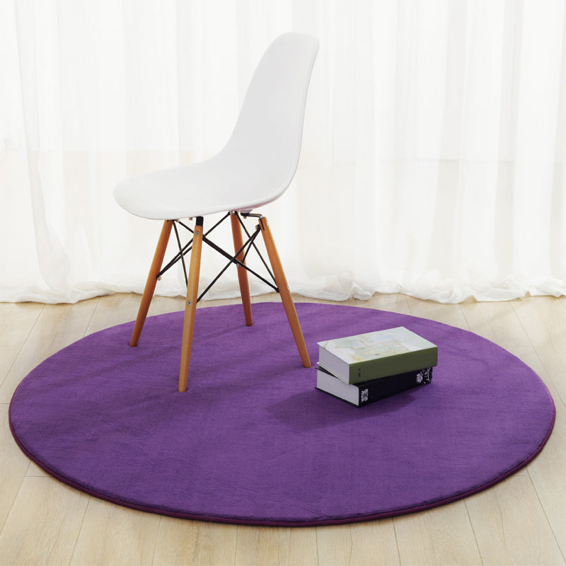 Multi Colored Minimalist Rug Polypropylene Plain Area Carpet Pet Friendly Machine Washable Rug for Room Purple Clearhalo 'Area Rug' 'Casual' 'Rugs' Rug' 2238791