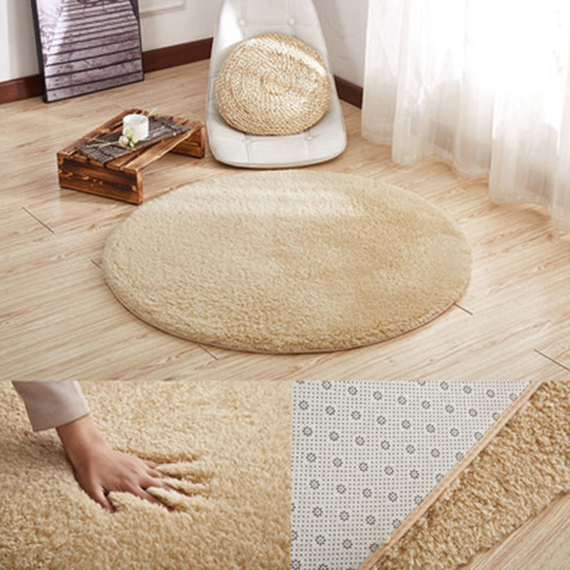 Casual Bedroom Rug Multi Colored Plain Area Carpet Synthetics Pet Friendly Anti-Slip Backing Easy Care Rug Light Camel Clearhalo 'Area Rug' 'Casual' 'Rugs' Rug' 2238862