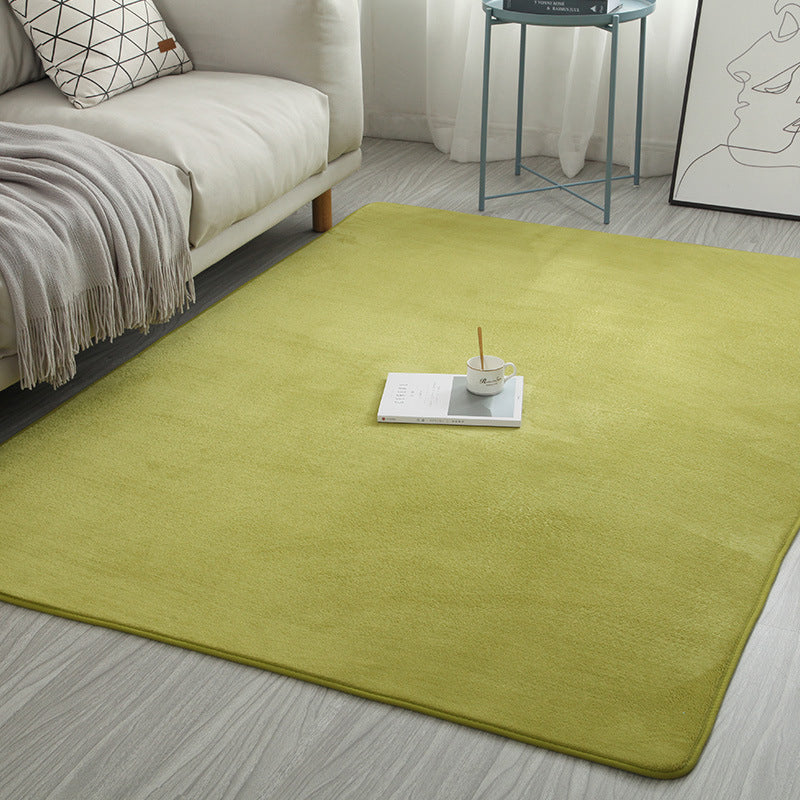 Simple Solid Rug Multi Color Polypropylene Area Carpet Non-Slip Backing Washable Easy Care Indoor Rug for Room Green Clearhalo 'Area Rug' 'Casual' 'Rugs' Rug' 2239096