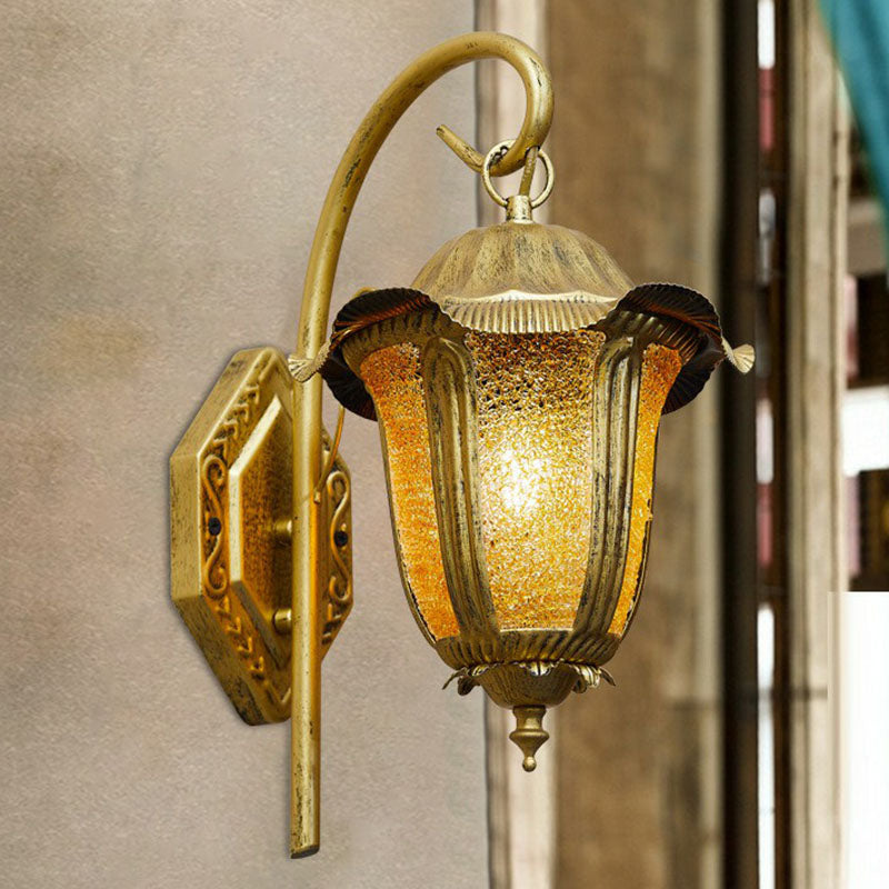 1 Head Wall Mount Light Moroccan Bell Iron Wall Light Fixture in Brass for Living Room Clearhalo 'Wall Lamps & Sconces' 'Wall Lights' Lighting' 2240903