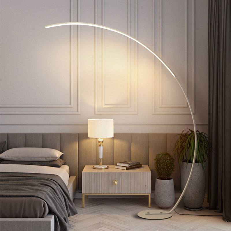 Fishing Rod Living Room LED Stand Up Lamp Acrylic Modern Floor Lighting in White Light White White Clearhalo 'Floor Lamps' 'Lamps' Lighting' 2240977