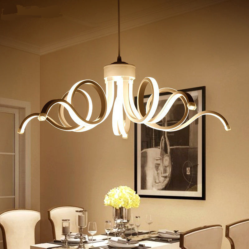 Modern Style Petal LED Ceiling Lighting Acrylic Restaurant Chandelier Light Fixture Clearhalo 'Ceiling Lights' 'Chandeliers' 'Modern Chandeliers' 'Modern' Lighting' 2241048