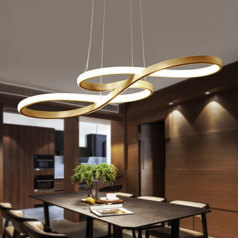 Metal Music Note Chandelier Lighting Minimalist LED Pendant Light for Dining Room Gold Clearhalo 'Ceiling Lights' 'Chandeliers' 'Modern Chandeliers' 'Modern' Lighting' 2241066