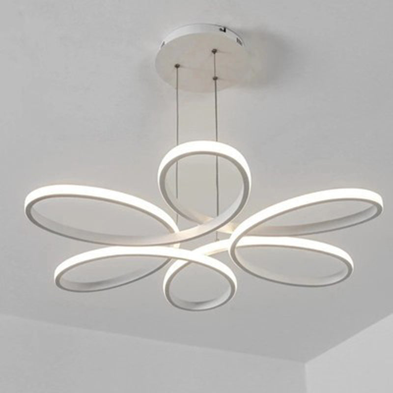 Nordic Style Floral LED Ceiling Lighting Metallic Living Room Chandelier Light Fixture White Clearhalo 'Ceiling Lights' 'Chandeliers' 'Modern Chandeliers' 'Modern' Lighting' 2241071