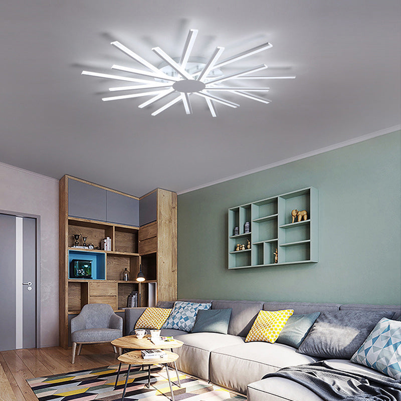 Swirling LED Semi Flush Light Simplicity Acrylic Living Room Ceiling Flush Mount in White Clearhalo 'Ceiling Lights' 'Close To Ceiling Lights' 'Close to ceiling' 'Flush mount' Lighting' 2241153