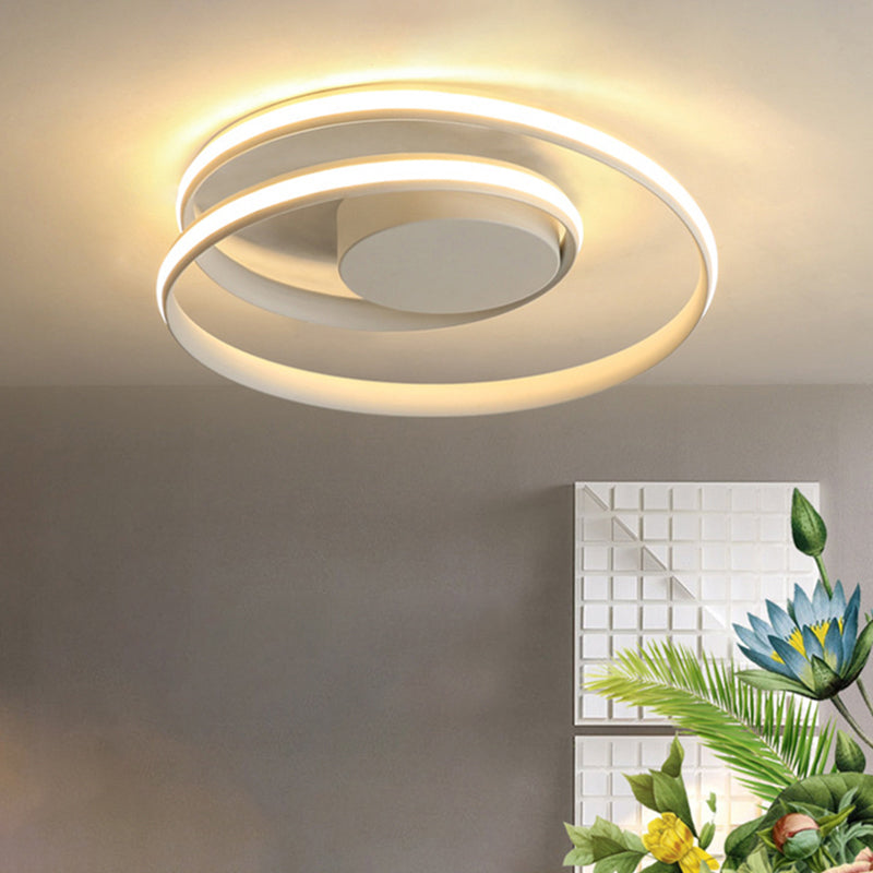 Seamless Curve Bedroom Ceiling Mounted Lighting Aluminum Minimalist LED Flush Mount White Clearhalo 'Ceiling Lights' 'Close To Ceiling Lights' 'Close to ceiling' 'Flush mount' Lighting' 2241190