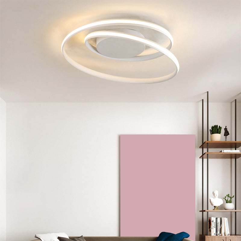 Seamless Curve Bedroom Ceiling Mounted Lighting Aluminum Minimalist LED Flush Mount Clearhalo 'Ceiling Lights' 'Close To Ceiling Lights' 'Close to ceiling' 'Flush mount' Lighting' 2241192