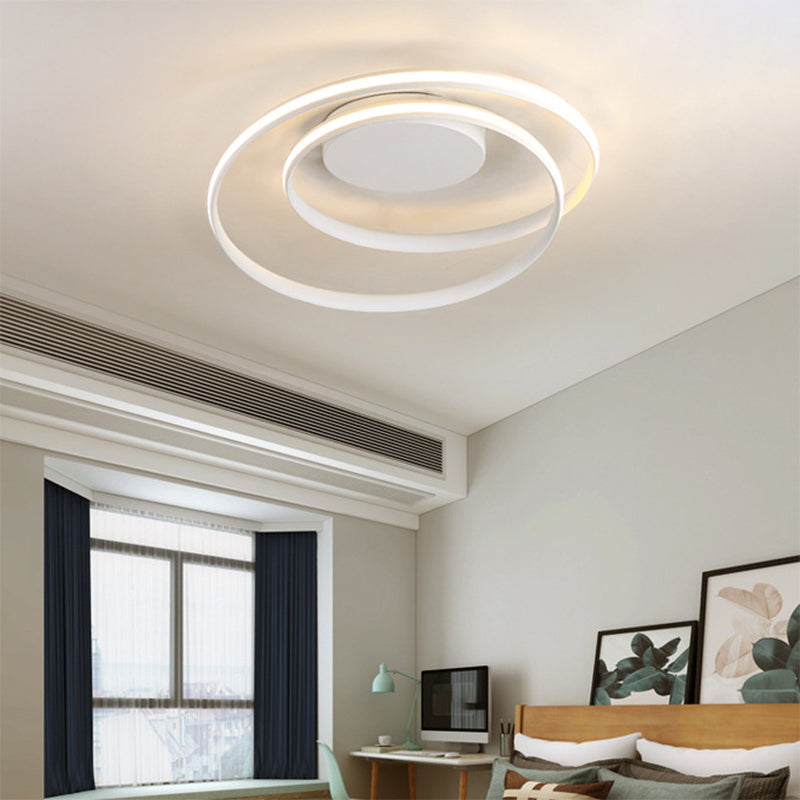 Seamless Curve Bedroom Ceiling Mounted Lighting Aluminum Minimalist LED Flush Mount Clearhalo 'Ceiling Lights' 'Close To Ceiling Lights' 'Close to ceiling' 'Flush mount' Lighting' 2241193