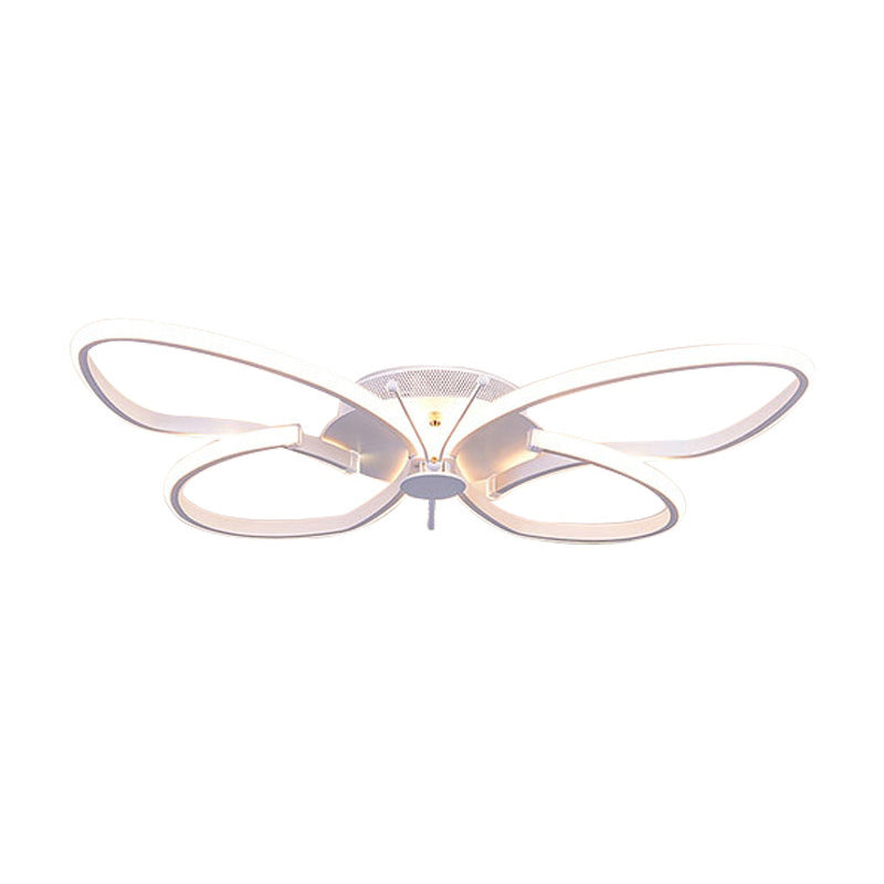 Butterfly Bedroom LED Flush Lighting Aluminum Modern Style Ceiling Mounted Light Fixture Clearhalo 'Ceiling Lights' 'Close To Ceiling Lights' 'Close to ceiling' 'Flush mount' Lighting' 2241217