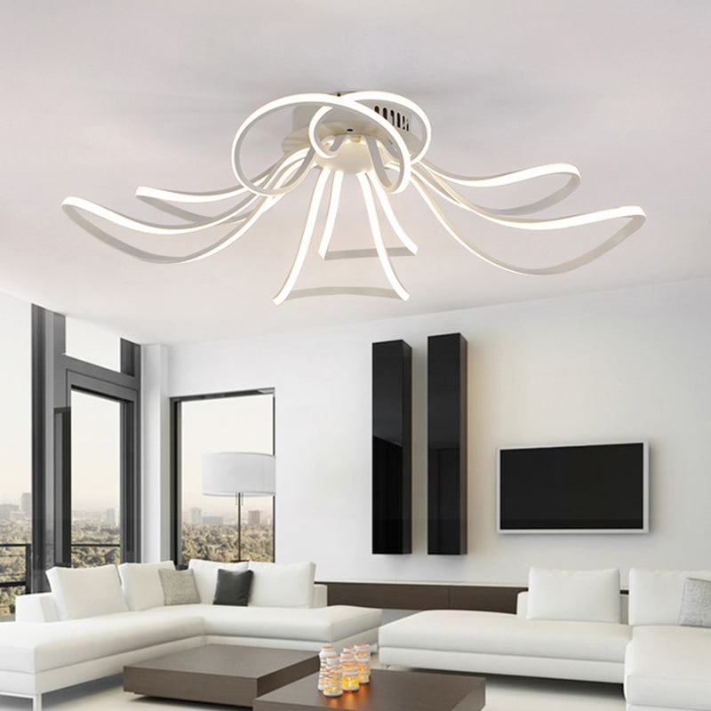 Petal Living Room Flush Mount Lighting Acrylic Modern LED Flush Mount Fixture in White Clearhalo 'Ceiling Lights' 'Close To Ceiling Lights' 'Close to ceiling' 'Flush mount' Lighting' 2241237