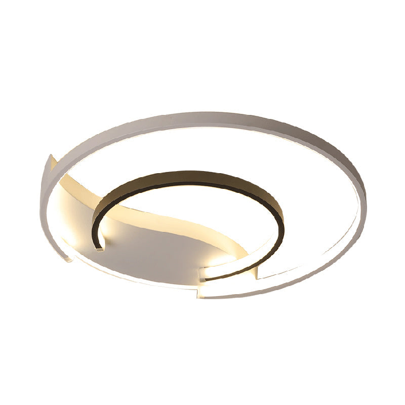 Simple Style Ring Flush Ceiling Light Acrylic Bedroom LED Flush Mount Lighting in Black and White Clearhalo 'Ceiling Lights' 'Close To Ceiling Lights' 'Close to ceiling' 'Flush mount' Lighting' 2241249