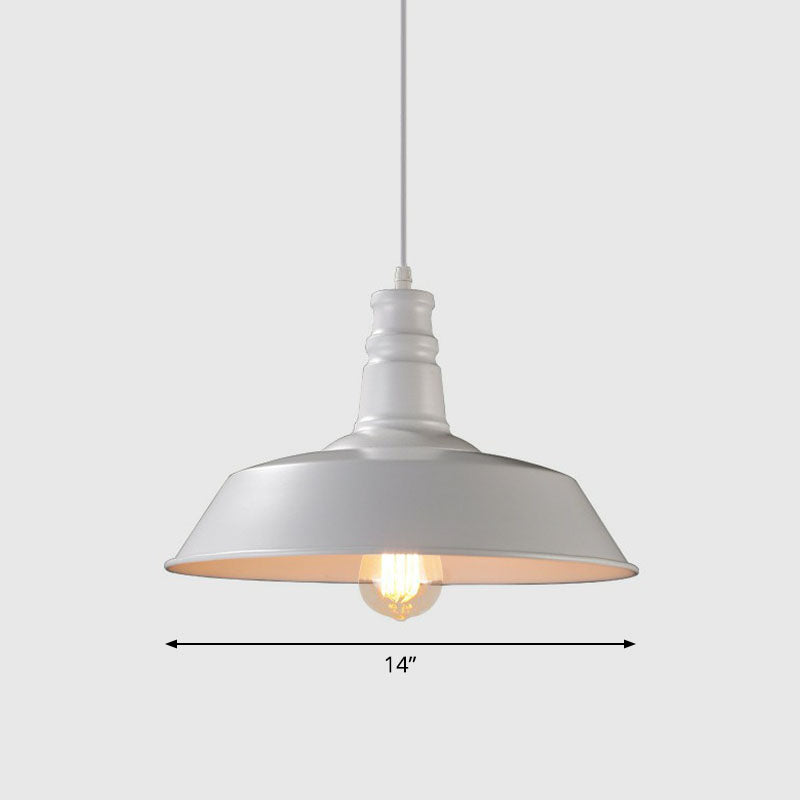 Iron Dome Shade Hanging Light Simplicity 1 Bulb Restaurant Pendant Lighting Fixture White D Clearhalo 'Art Deco Pendants' 'Black' 'Cast Iron' 'Ceiling Lights' 'Ceramic' 'Crystal' 'Industrial' 'Metal' 'Pendant Lights' 'Rustic Pendants' 'Tiffany' Lighting' 2241564