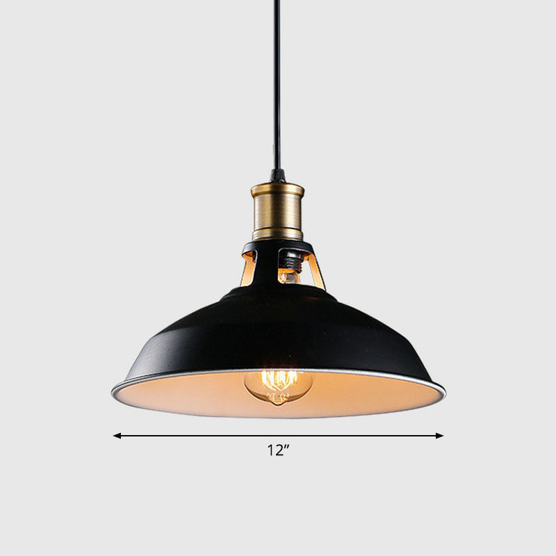 Iron Dome Shade Hanging Light Simplicity 1 Bulb Restaurant Pendant Lighting Fixture Black C Clearhalo 'Art Deco Pendants' 'Black' 'Cast Iron' 'Ceiling Lights' 'Ceramic' 'Crystal' 'Industrial' 'Metal' 'Pendant Lights' 'Rustic Pendants' 'Tiffany' Lighting' 2241566