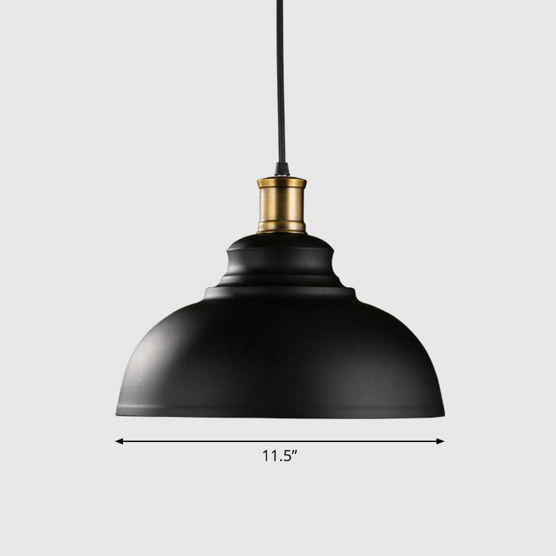 Iron Dome Shade Hanging Light Simplicity 1 Bulb Restaurant Pendant Lighting Fixture Black A Clearhalo 'Art Deco Pendants' 'Black' 'Cast Iron' 'Ceiling Lights' 'Ceramic' 'Crystal' 'Industrial' 'Metal' 'Pendant Lights' 'Rustic Pendants' 'Tiffany' Lighting' 2241568