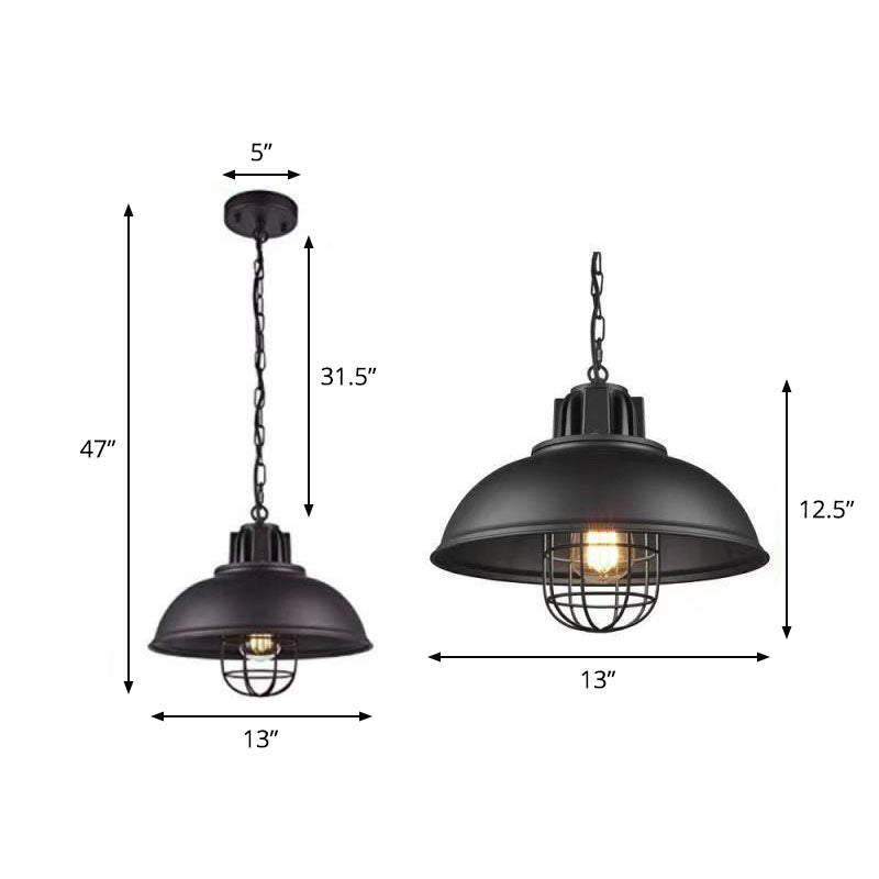 1 Head Suspension Lighting Retro Style Pot Cover Metal Pendant Ceiling Light in Black Clearhalo 'Art Deco Pendants' 'Black' 'Cast Iron' 'Ceiling Lights' 'Ceramic' 'Crystal' 'Industrial' 'Metal' 'Pendant Lights' 'Rustic Pendants' 'Tiffany' Lighting' 2241577