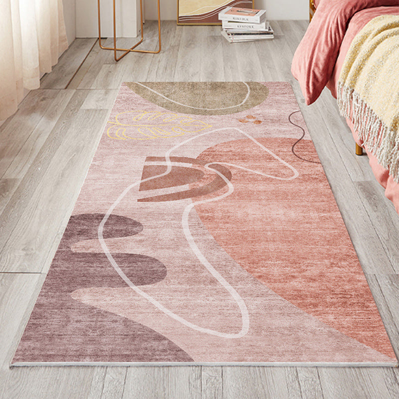 Western Home Decor Rug Multi Colored Colorblock Area Carpet Polypropylene Anti-Slip Machine Washable Rug Pink Clearhalo 'Area Rug' 'Rug' 2241980