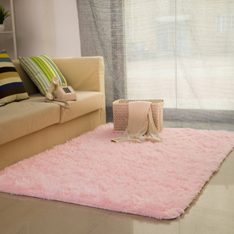 Casual Living Room Rug Multi-Colored Solid Rug Polypropylene Non-Slip Pet Friendly Area Carpet Pink Clearhalo 'Area Rug' 'Casual' 'Rugs' Rug' 2242023