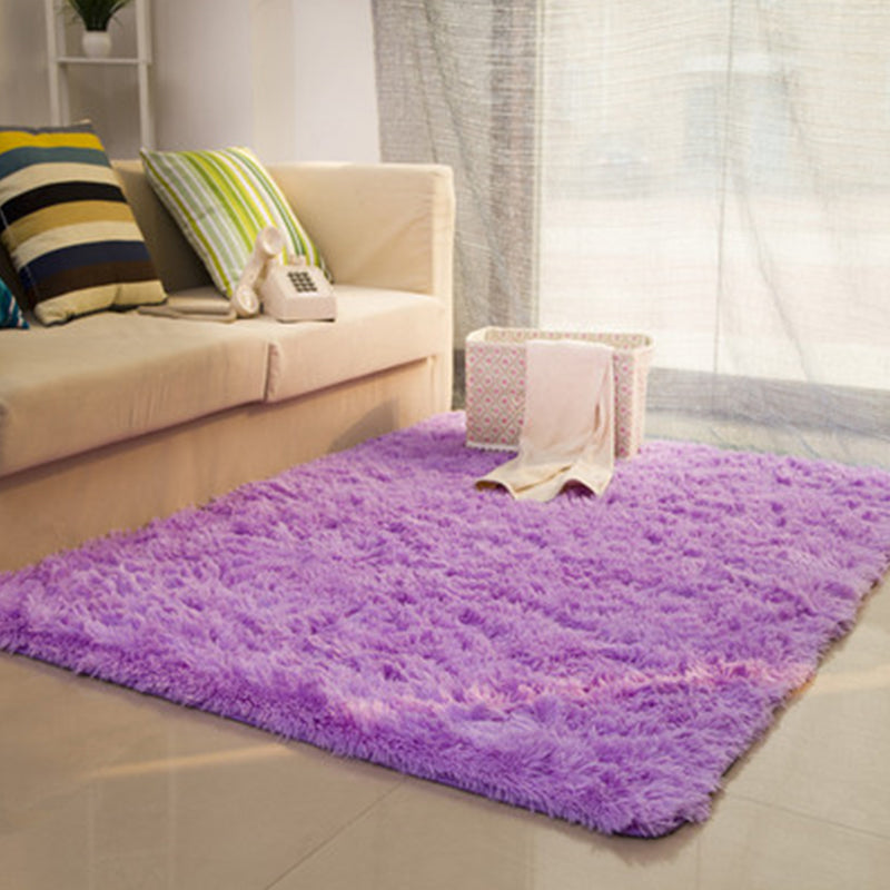 Casual Living Room Rug Multi-Colored Solid Rug Polypropylene Non-Slip Pet Friendly Area Carpet Purple Clearhalo 'Area Rug' 'Casual' 'Rugs' Rug' 2242025