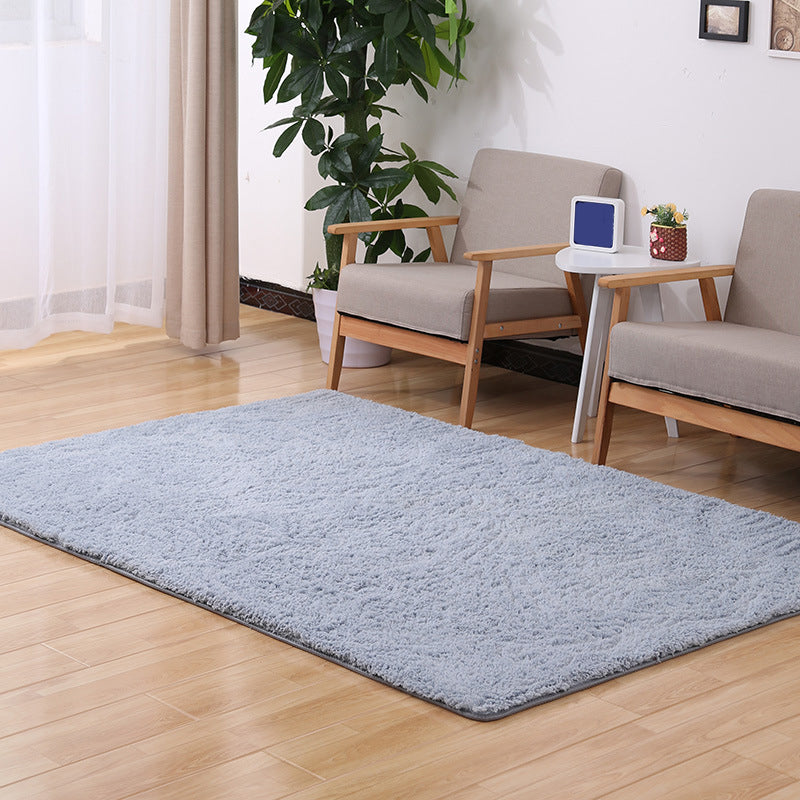 Modern Living Room Rug Multi Colored Plain Area Carpet Non-Slip Backing Easy Care Washable Rug Silver Gray Clearhalo 'Area Rug' 'Casual' 'Rugs' Rug' 2242082