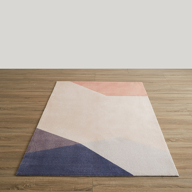 Light Pink Decor Rug Creative Color Block Area Carpet Polyster Pet Friendly Stain-Resistant Rug Clearhalo 'Area Rug' 'Rug' 2242212