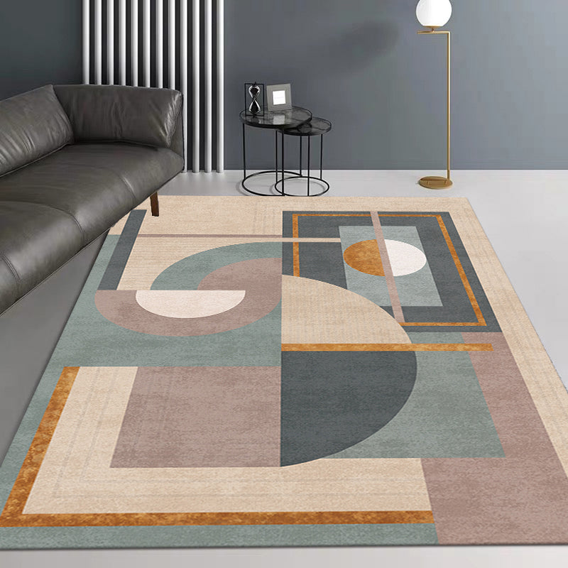 Morandi Color Geometric Rug Synthetics Western Area Rug Non-Slip Backing Machine Washable Carpet for Parlor Clearhalo 'Area Rug' 'Rug' 2242220