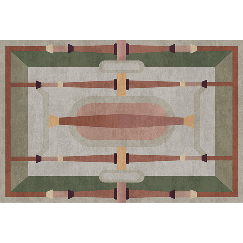 Morandi Color Geometric Rug Synthetics Western Area Rug Non-Slip Backing Machine Washable Carpet for Parlor Grey Clearhalo 'Area Rug' 'Rug' 2242221