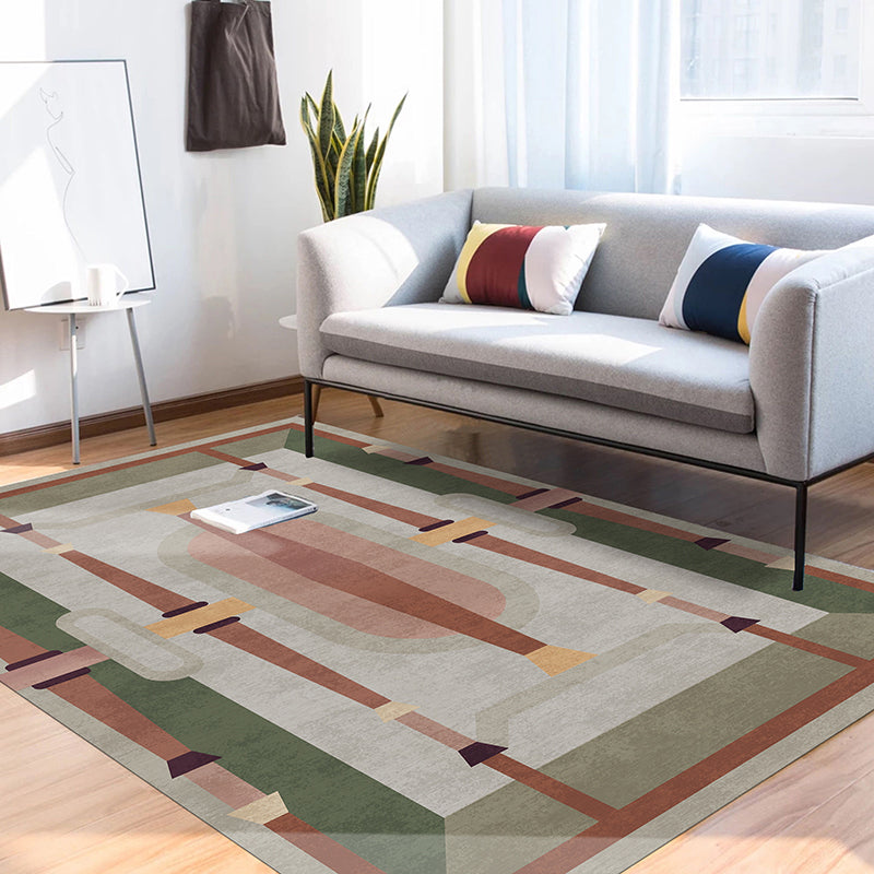 Morandi Color Geometric Rug Synthetics Western Area Rug Non-Slip Backing Machine Washable Carpet for Parlor Clearhalo 'Area Rug' 'Rug' 2242222