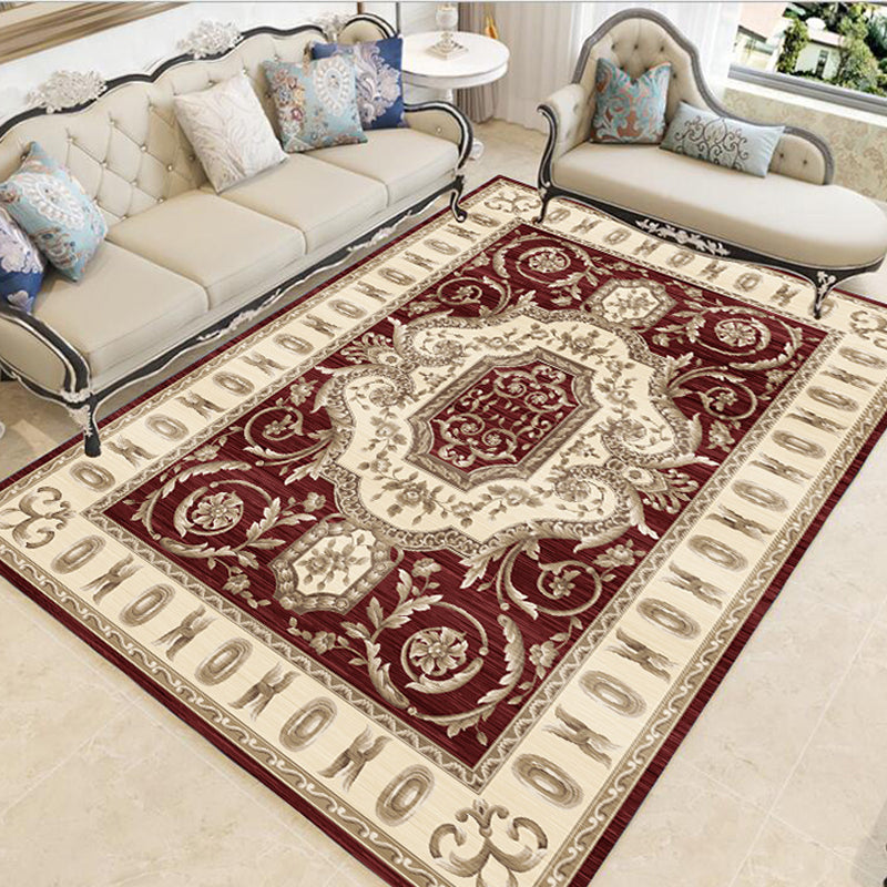 Multicolor Vintage Rug Polypropylene Geometric Area Rug Anti-Slip Backing Washable Carpet for Room Red Clearhalo 'Area Rug' 'Rugs' 'Vintage' Rug' 2242402