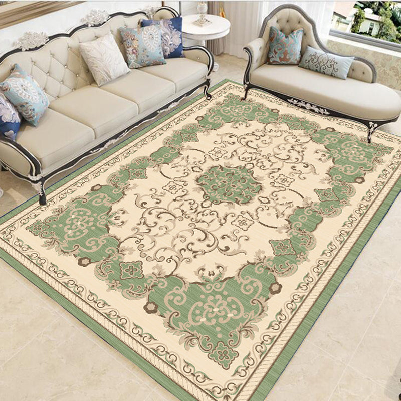 Multicolor Vintage Rug Polypropylene Geometric Area Rug Anti-Slip Backing Washable Carpet for Room Green Clearhalo 'Area Rug' 'Rugs' 'Vintage' Rug' 2242406