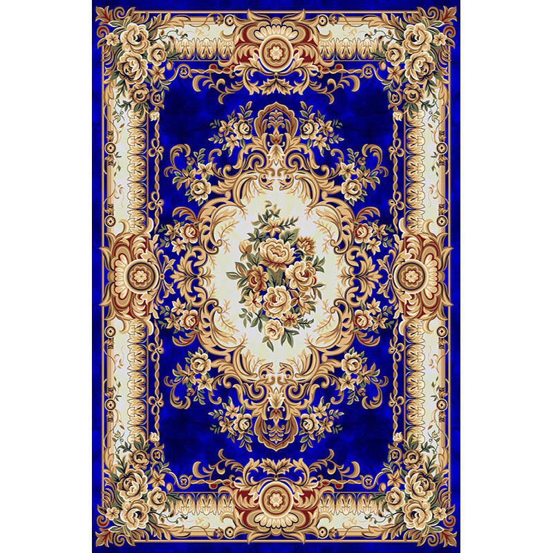 Multi-Color Vintage Rug Synthetics Geometric Area Carpet Non-Slip Backing Easy Care Indoor Rug for Parlor Royal Blue Clearhalo 'Area Rug' 'Rugs' 'Vintage' Rug' 2242606