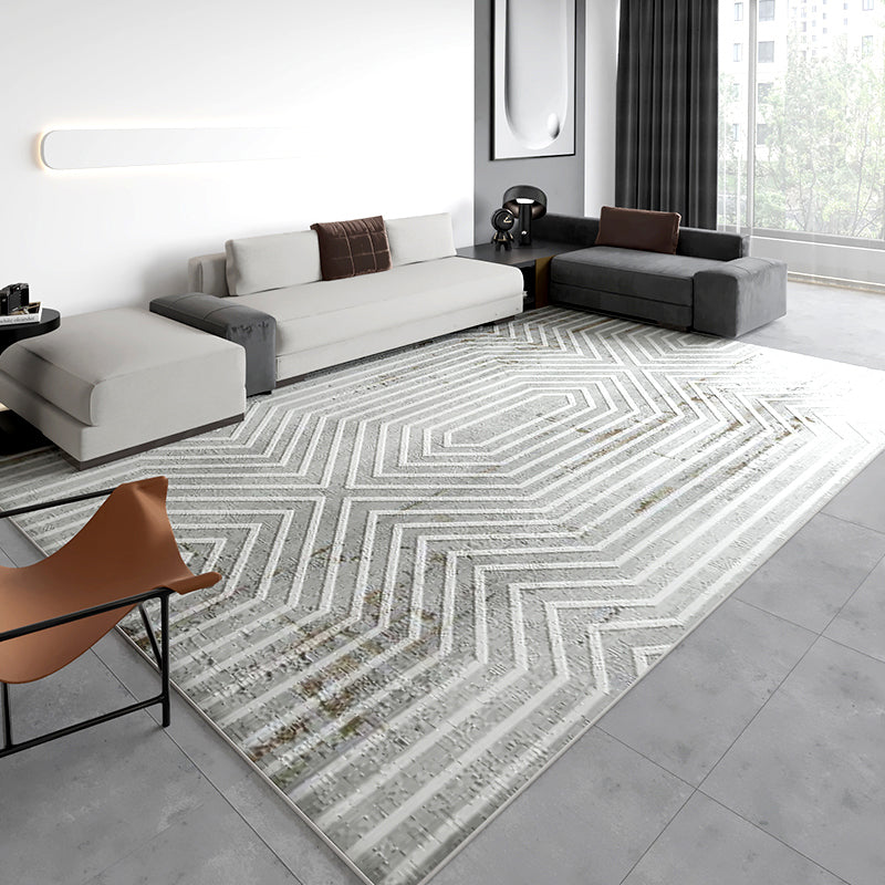 Modern Living Room Rug Multi Color Striped Pattern Carpet Synthetics Easy Care Pet Friendly Indoor Rug Clearhalo 'Area Rug' 'Rug' 2244446