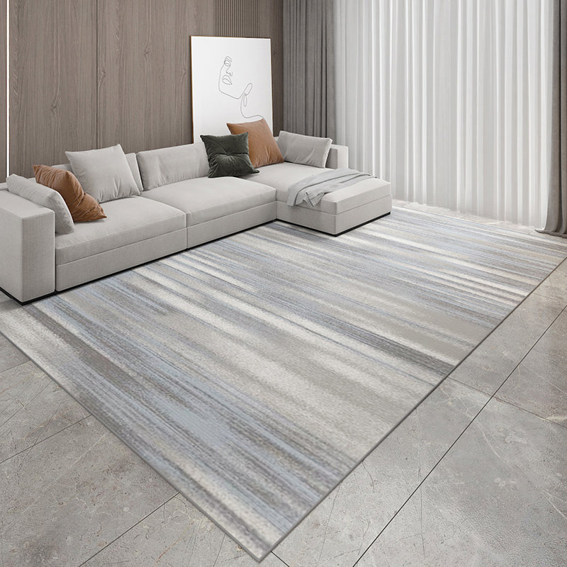 Modern Living Room Rug Multi Color Striped Pattern Carpet Synthetics Easy Care Pet Friendly Indoor Rug Gray-Blue Clearhalo 'Area Rug' 'Rug' 2244452