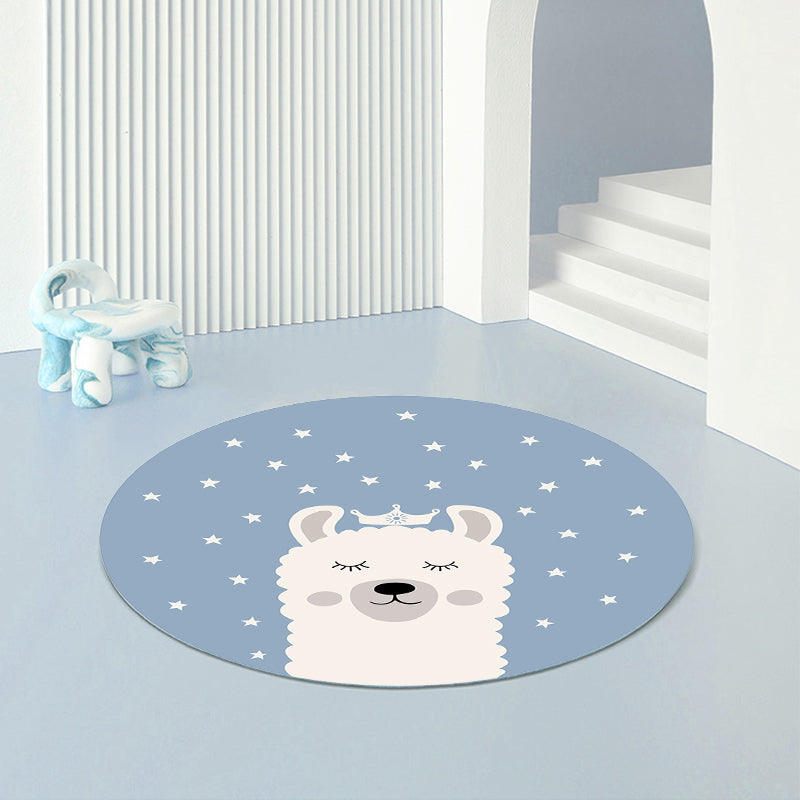 Relaxing Cartoon Print Rug Multi-Color Polyster Carpet Non-Slip Machine Washable Easy Care Rug for Kids Blue Clearhalo 'Area Rug' 'Rug' 2244722