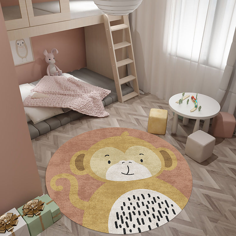 Multi Color Childrens Room Rug Natural Cartoon Animal Print Carpet Polyster Anti-Slip Backing Stain-Resistant Rug Clearhalo 'Area Rug' 'Rug' 2244780