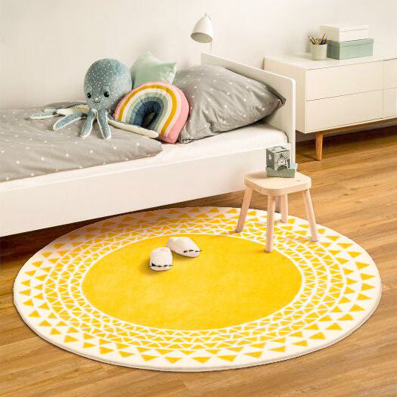 Casual Multi Color Lovely Rug Polypropylene Fairy Tale Carpet Indoor Rug Anti-Slip Backing Washable Rug for Kids Room Yellow Clearhalo 'Area Rug' 'Rug' 2244827