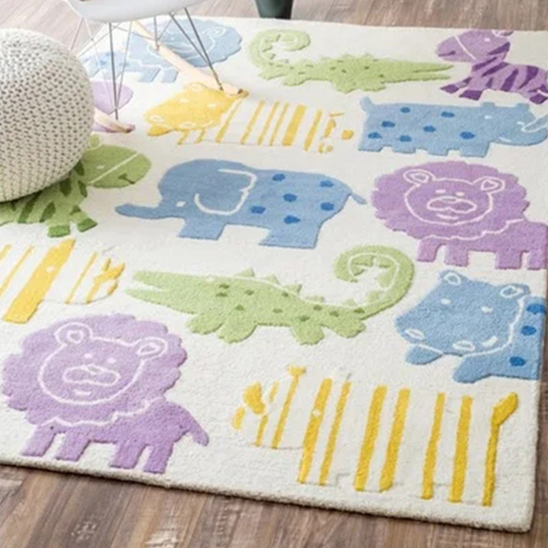 Bold Kids Bedroom Rug Multi-Colored Cartoon Area Rug Polyster Pet Friendly Machine Washable Carpet Clearhalo 'Area Rug' 'Rug' 2244939