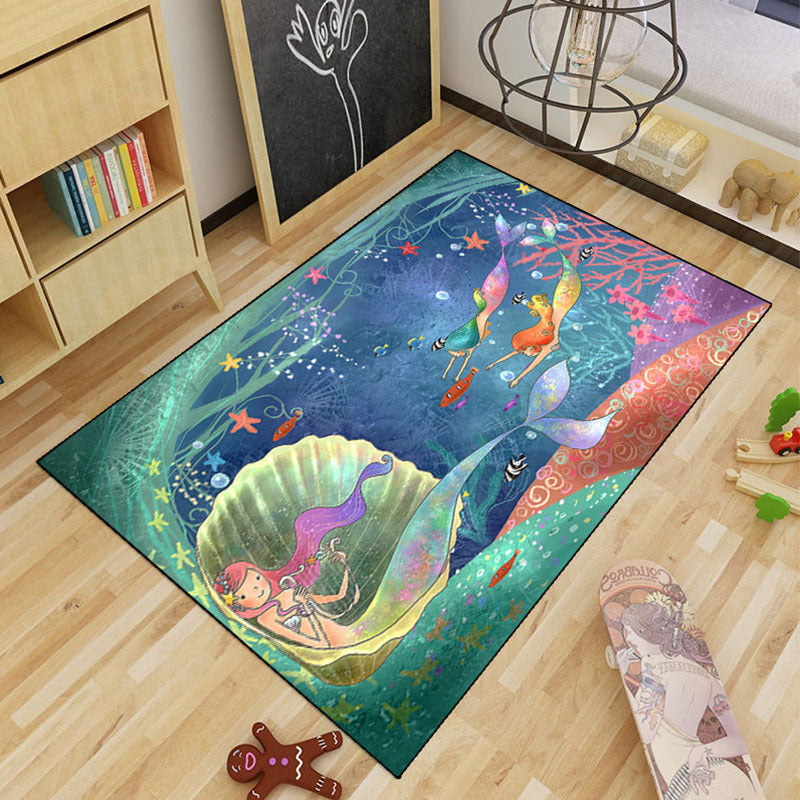 Multicolor Modern Rug Polyster Cartoon Carpet Pet Friendly Machine Washable Indoor Rug for Decoration Green Clearhalo 'Area Rug' 'Rug' 2245002