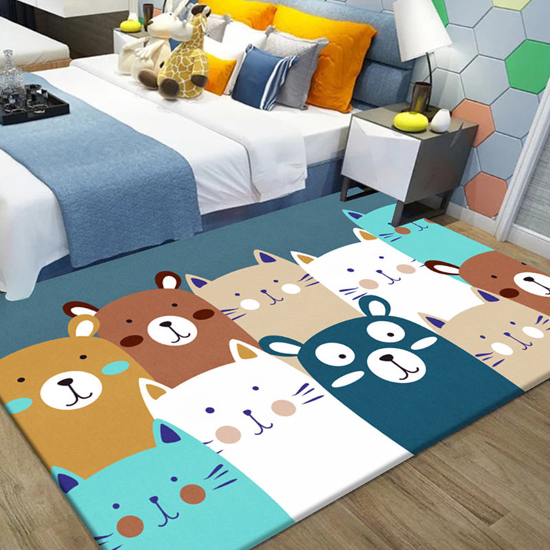 Lovely Childrens Room Rug Multi Color Cartoon Pattern Area Carpet Non-Slip Backing Easy Care Indoor Rug Clearhalo 'Area Rug' 'Rug' 2245041