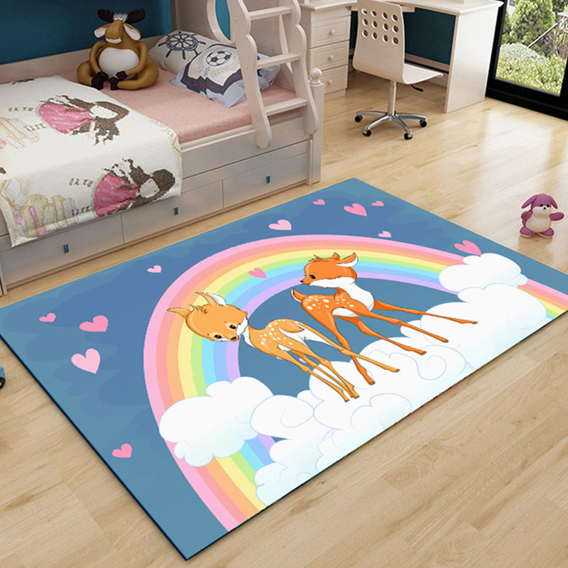 Lovely Childrens Room Rug Multi Color Cartoon Pattern Area Carpet Non-Slip Backing Easy Care Indoor Rug Clearhalo 'Area Rug' 'Rug' 2245046