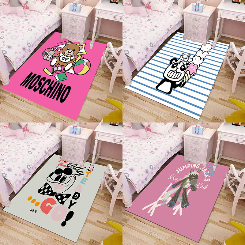 Cute Kids Rug Multi Color Cartoon Printed Area Carpet Polypropylene Non-Slip Easy Care Rug Clearhalo 'Area Rug' 'Rug' 2245105