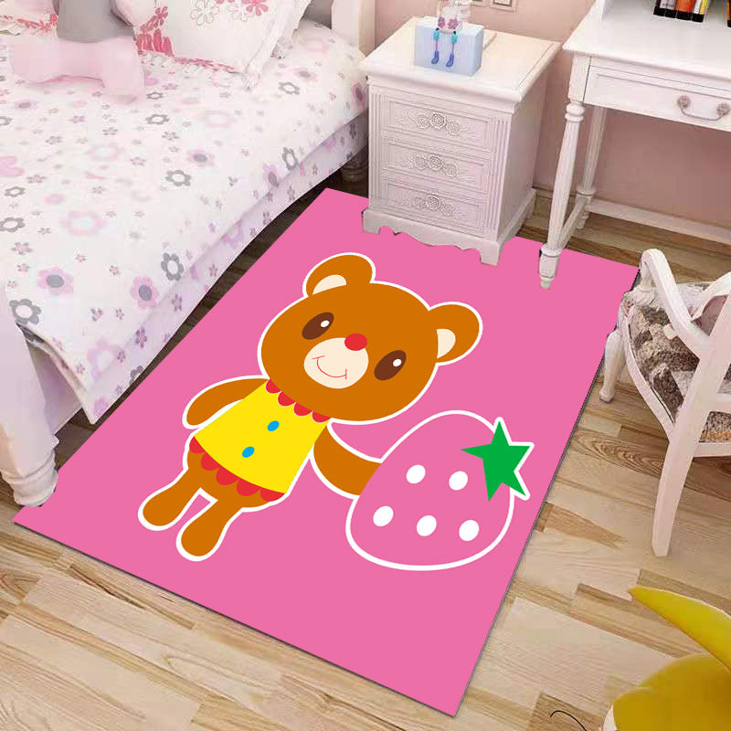 Cute Kids Rug Multi Color Cartoon Printed Area Carpet Polypropylene Non-Slip Easy Care Rug Yellow-Brown Clearhalo 'Area Rug' 'Rug' 2245107