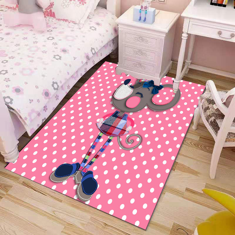 Cute Kids Rug Multi Color Cartoon Printed Area Carpet Polypropylene Non-Slip Easy Care Rug Brown Clearhalo 'Area Rug' 'Rug' 2245108