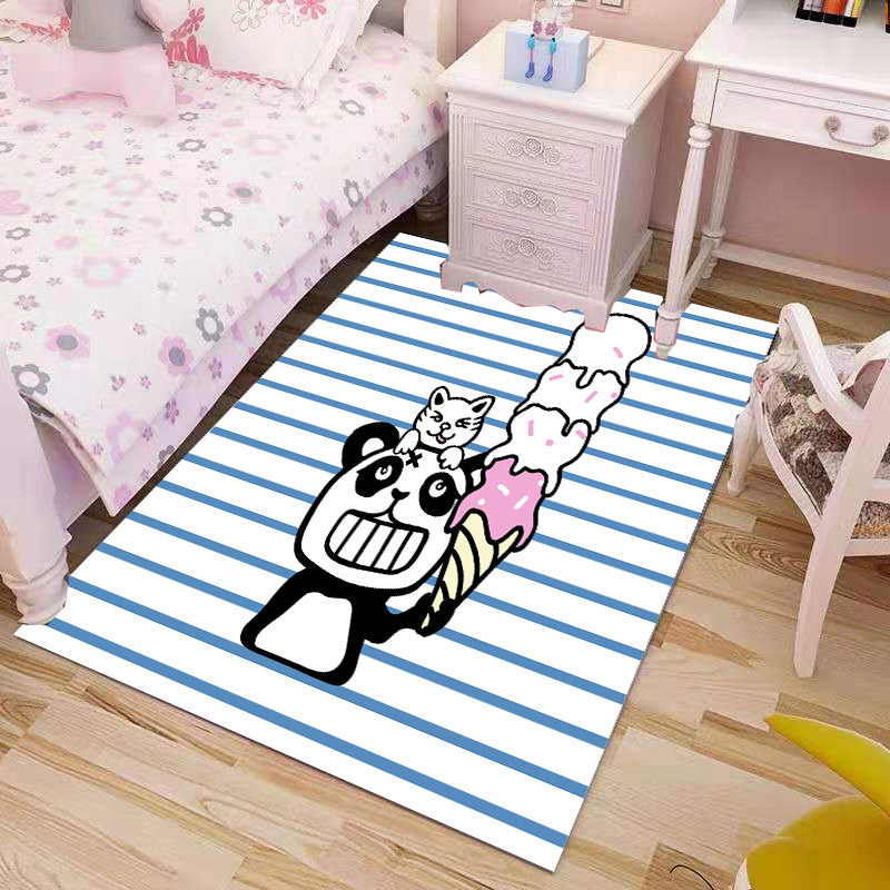 Cute Kids Rug Multi Color Cartoon Printed Area Carpet Polypropylene Non-Slip Easy Care Rug Blue Clearhalo 'Area Rug' 'Rug' 2245110