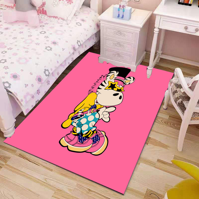 Cute Kids Rug Multi Color Cartoon Printed Area Carpet Polypropylene Non-Slip Easy Care Rug Pink Clearhalo 'Area Rug' 'Rug' 2245111