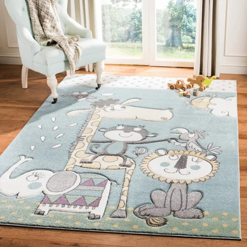 Lovely Childrens Room Rug Multi-Color Cartoon Printed Carpet Polyster Pet Friendly Machine Washable Indoor Rug Clearhalo 'Area Rug' 'Rug' 2245119