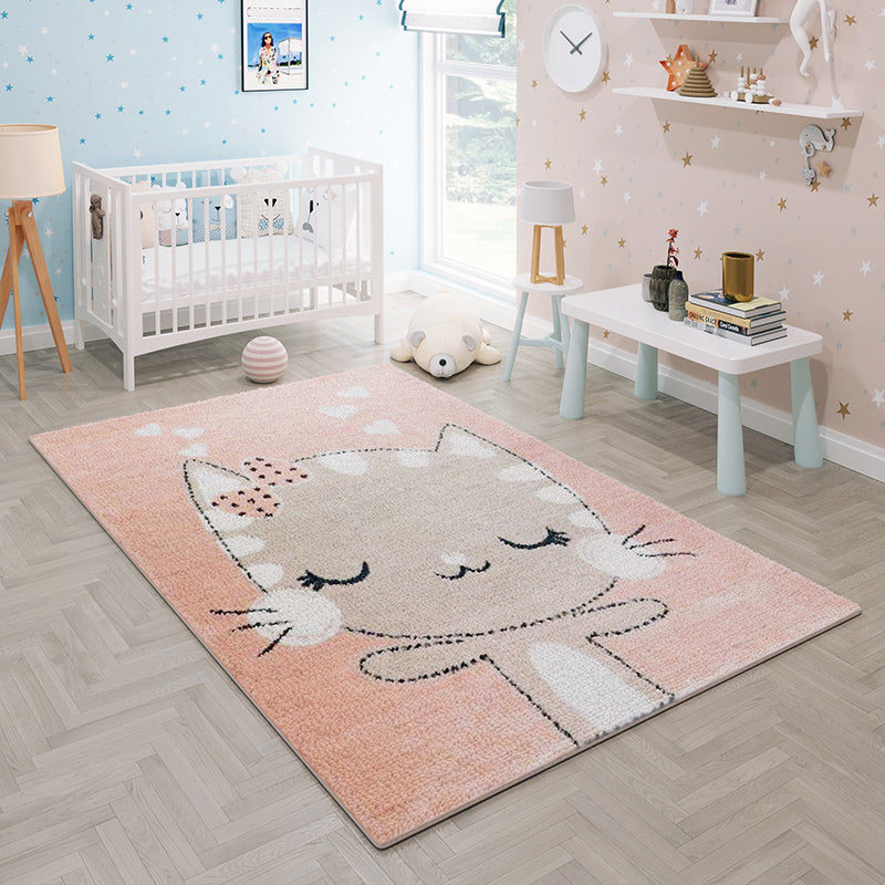 Casual Cartoon Print Rug Multi-Color Polypropylene Area Rug Non-Slip Washable Easy Care Rug for Childrens Orange Pink Clearhalo 'Area Rug' 'Rug' 2245137