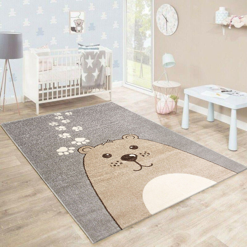 Casual Cartoon Print Rug Multi-Color Polypropylene Area Rug Non-Slip Washable Easy Care Rug for Childrens Grey Clearhalo 'Area Rug' 'Rug' 2245139