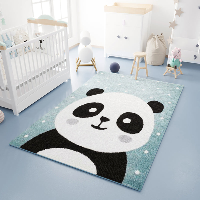 Casual Cartoon Print Rug Multi-Color Polypropylene Area Rug Non-Slip Washable Easy Care Rug for Childrens Black-White Clearhalo 'Area Rug' 'Rug' 2245140