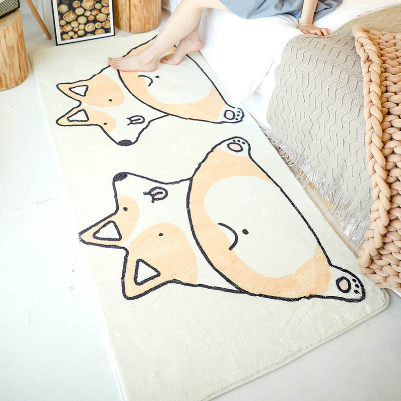 Novelty Shape Cartoon Rug Multi Color Cute Area Carpet Polyster Anti-Slip Backing Pet Friendly Rug for Kids Orange Clearhalo 'Area Rug' 'Rug' 2245223